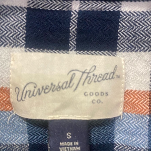 Universal Thread Blue Plaid Buttoned Down Shirt Dress - Picture 3 of 7